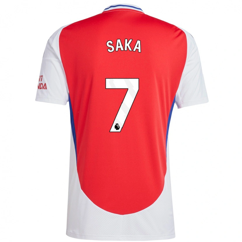 Danxen Enfant Maillot Bukayo Saka #7 Rouge Blanc Tenues Domicile 2024/25 T-Shirt