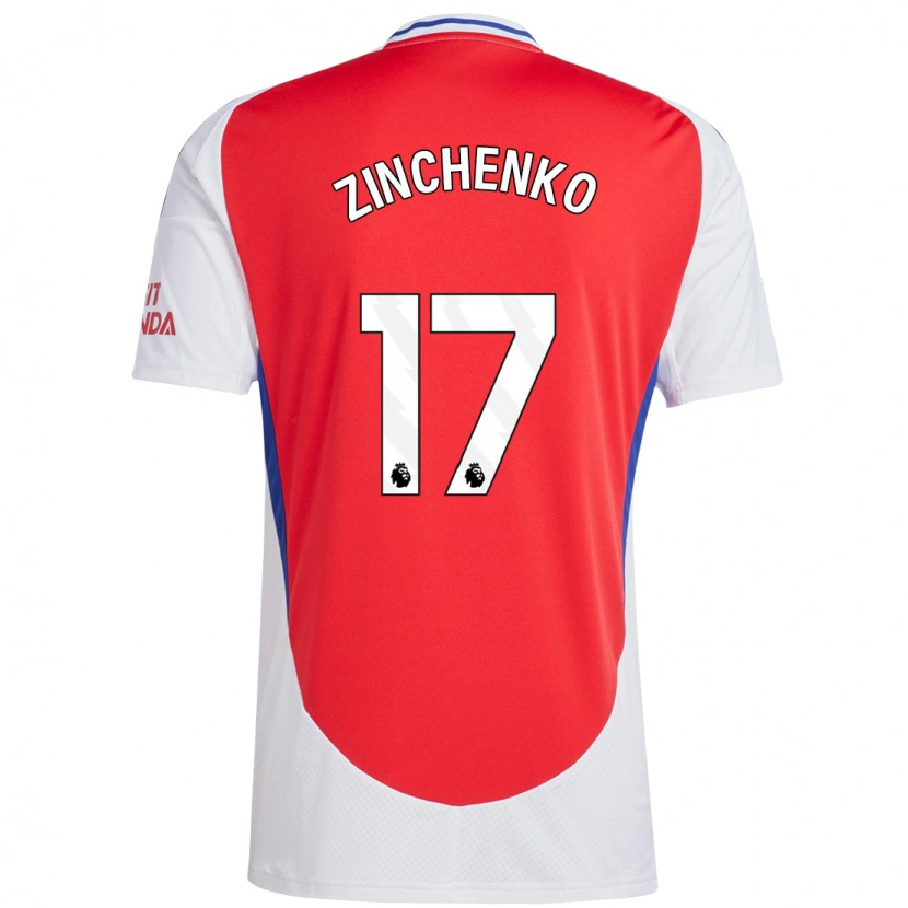 Danxen Enfant Maillot Oleksandr Zinchenko #17 Rouge Blanc Tenues Domicile 2024/25 T-Shirt