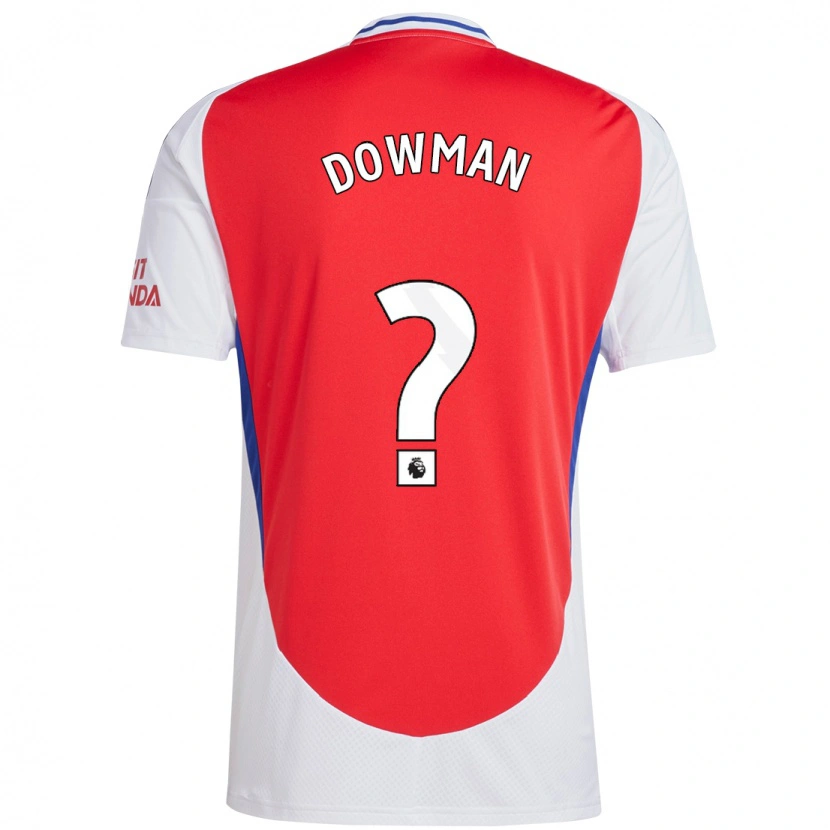 Danxen Enfant Maillot Max Dowman #0 Rouge Blanc Tenues Domicile 2024/25 T-Shirt