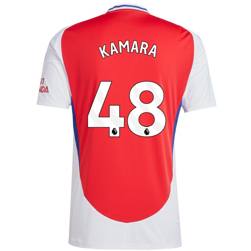 Danxen Enfant Maillot Osman Kamara #48 Rouge Blanc Tenues Domicile 2024/25 T-Shirt