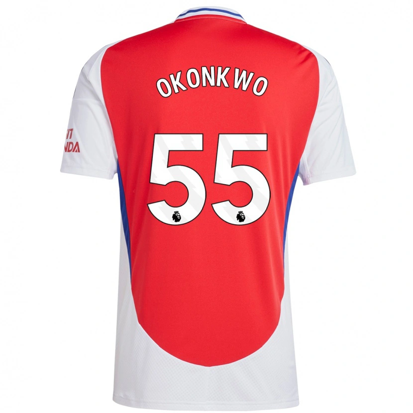 Danxen Enfant Maillot Brian Okonkwo #55 Rouge Blanc Tenues Domicile 2024/25 T-Shirt