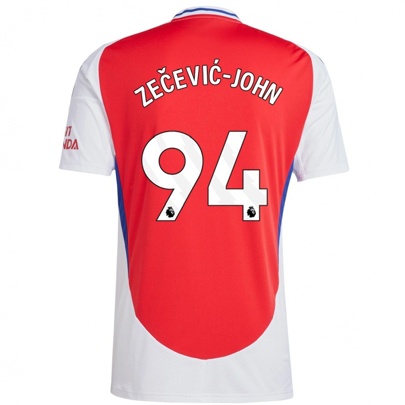 Danxen Enfant Maillot Louis Zečević-John #94 Rouge Blanc Tenues Domicile 2024/25 T-Shirt