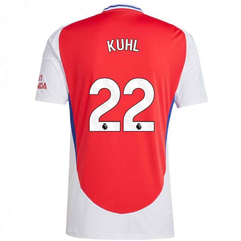 Danxen Enfant Maillot Kathrine Møller Kühl #22 Rouge Blanc Tenues Domicile 2024/25 T-Shirt