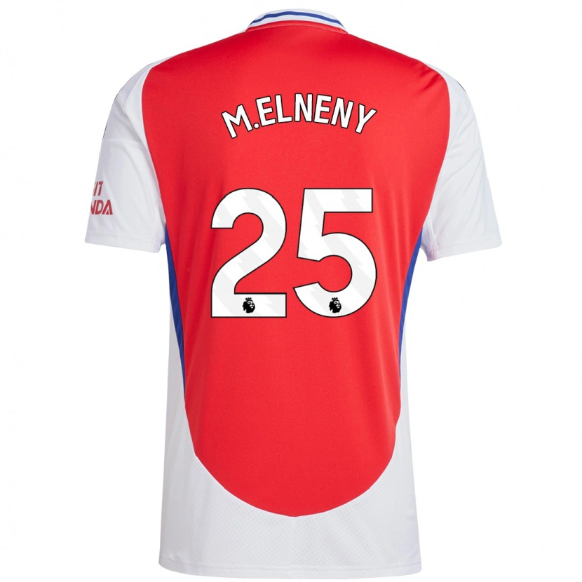 Danxen Enfant Maillot Mohamed Elneny #25 Rouge Blanc Tenues Domicile 2024/25 T-Shirt