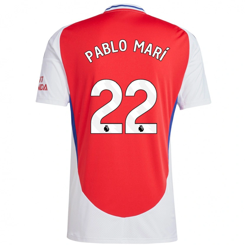 Danxen Enfant Maillot Pablo Mari #22 Rouge Blanc Tenues Domicile 2024/25 T-Shirt