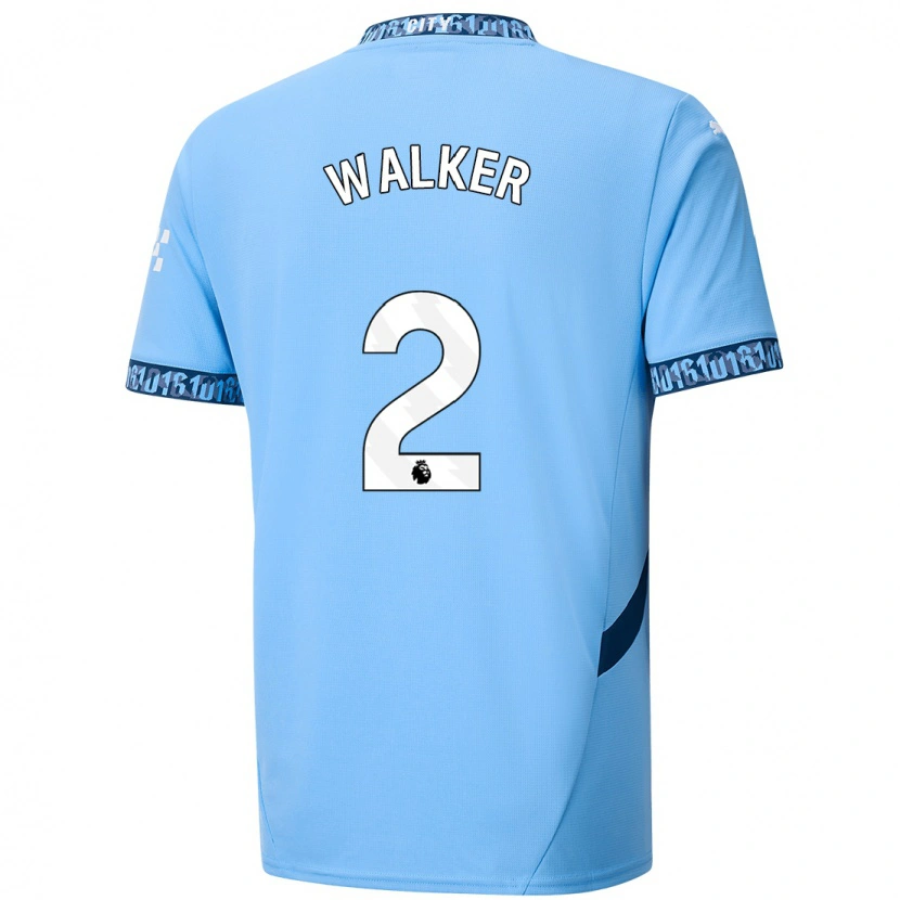 Danxen Enfant Maillot Kyle Walker #2 Bleu Marine Tenues Domicile 2024/25 T-Shirt