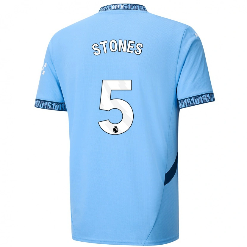 Danxen Enfant Maillot John Stones #5 Bleu Marine Tenues Domicile 2024/25 T-Shirt