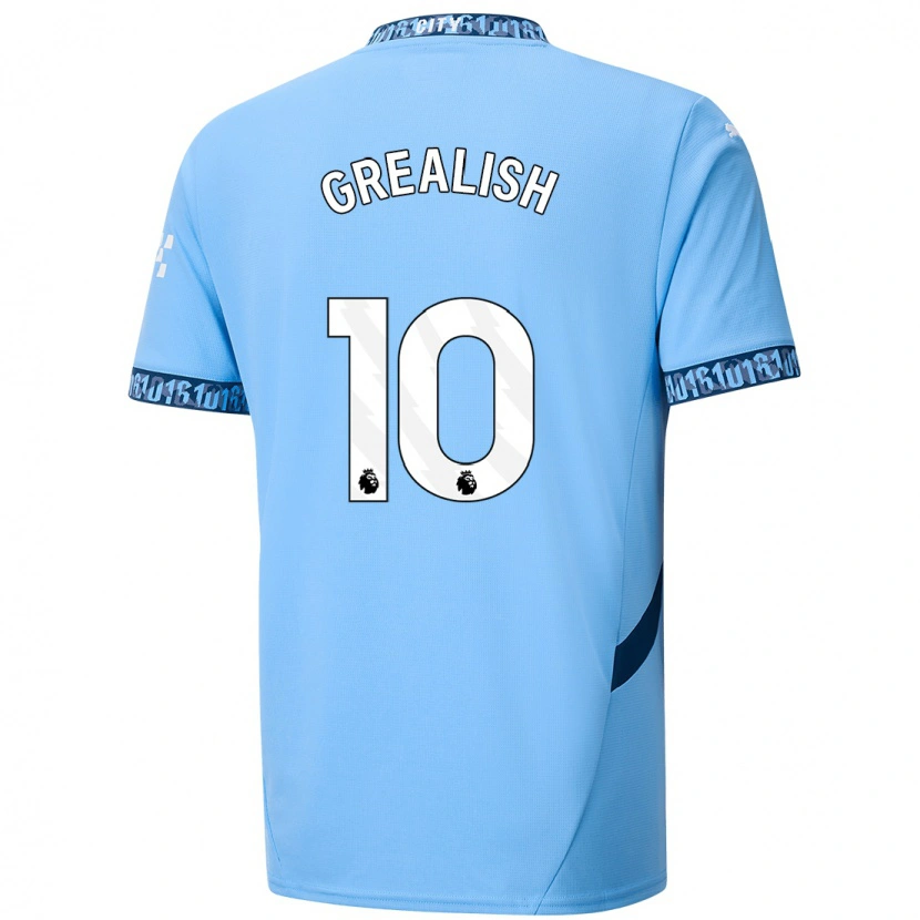 Danxen Enfant Maillot Jack Grealish #10 Bleu Marine Tenues Domicile 2024/25 T-Shirt