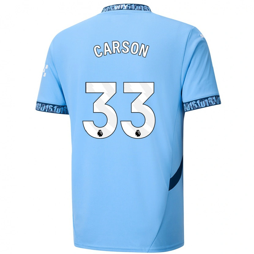 Danxen Enfant Maillot Scott Carson #33 Bleu Marine Tenues Domicile 2024/25 T-Shirt