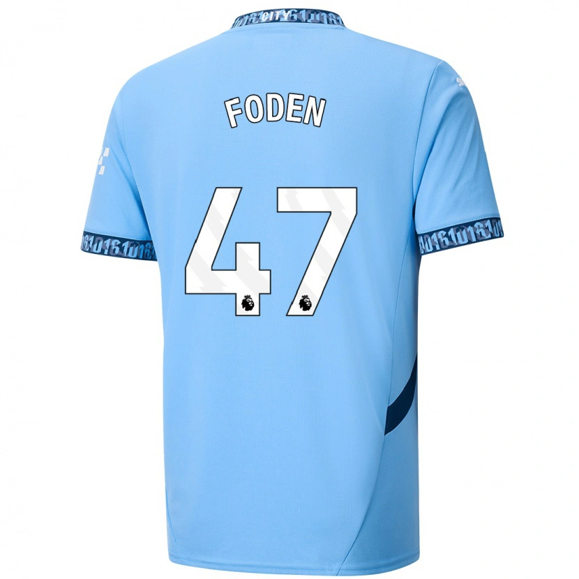 Danxen Enfant Maillot Phil Foden #47 Bleu Marine Tenues Domicile 2024/25 T-Shirt