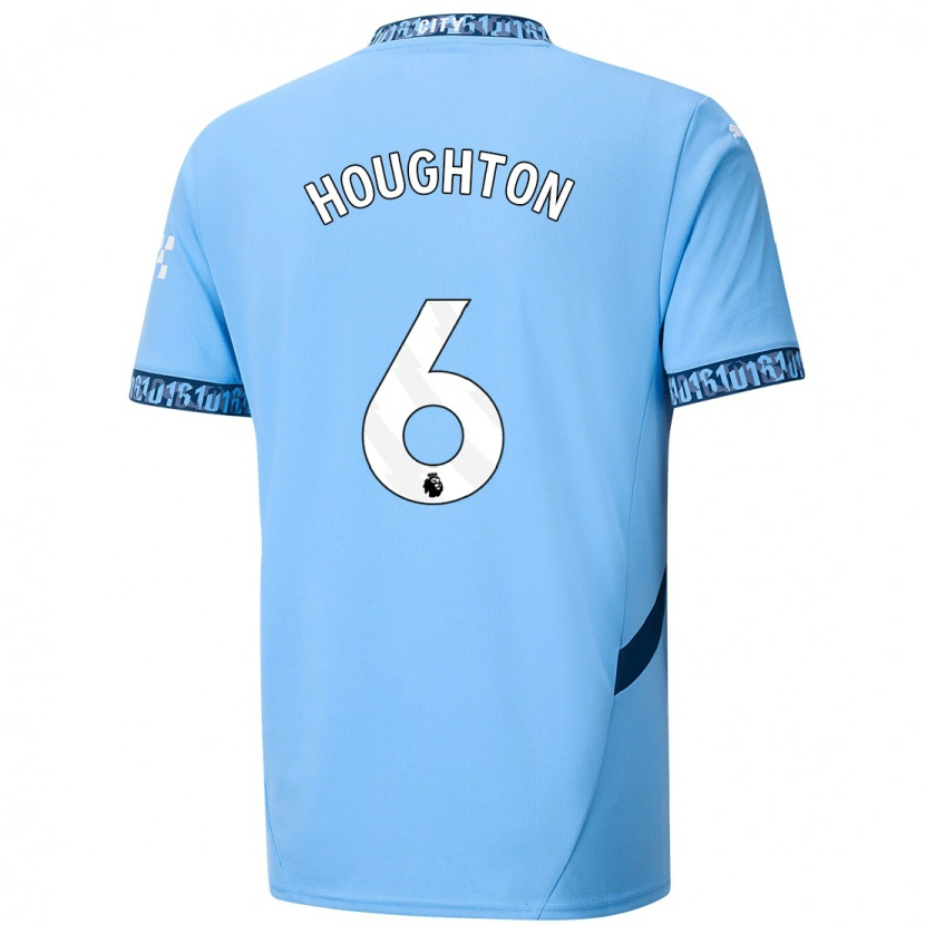 Danxen Enfant Maillot Steph Houghton #6 Bleu Marine Tenues Domicile 2024/25 T-Shirt