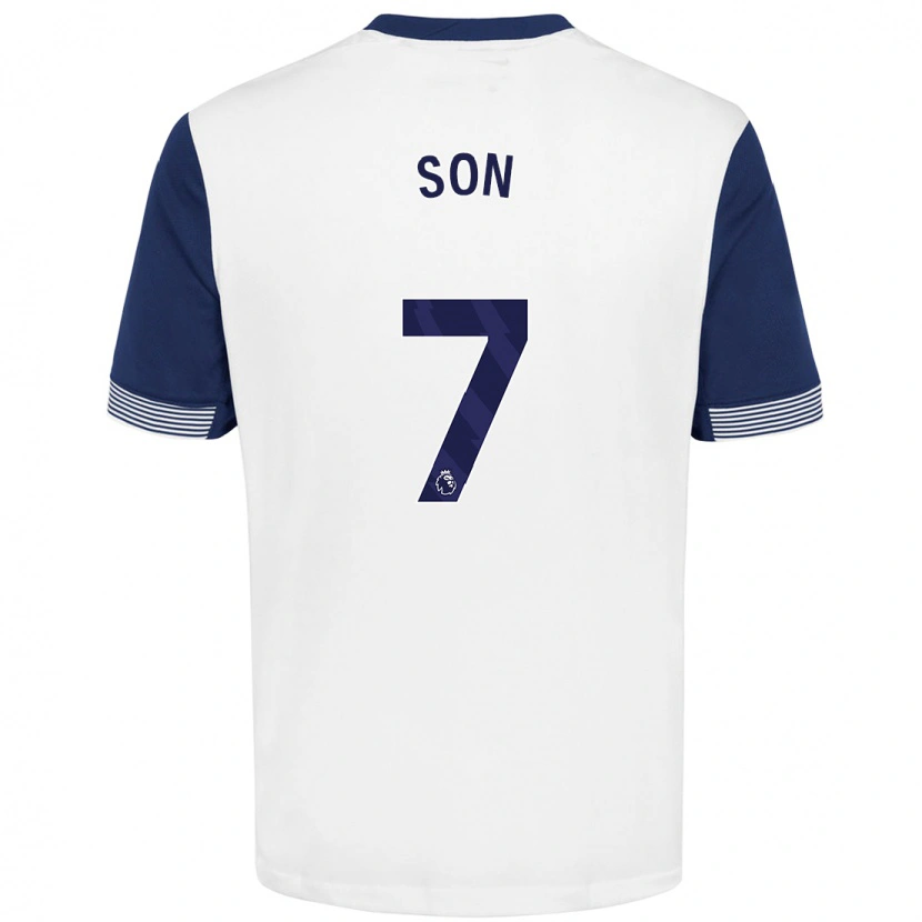 Danxen Enfant Maillot Heung-Min Son #7 Blanc Bleu Tenues Domicile 2024/25 T-Shirt