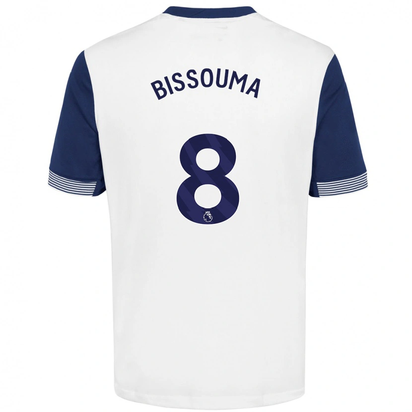 Danxen Enfant Maillot Yves Bissouma #8 Blanc Bleu Tenues Domicile 2024/25 T-Shirt