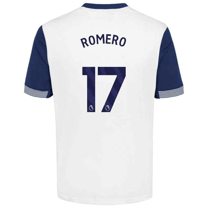 Danxen Enfant Maillot Cristian Romero #17 Blanc Bleu Tenues Domicile 2024/25 T-Shirt