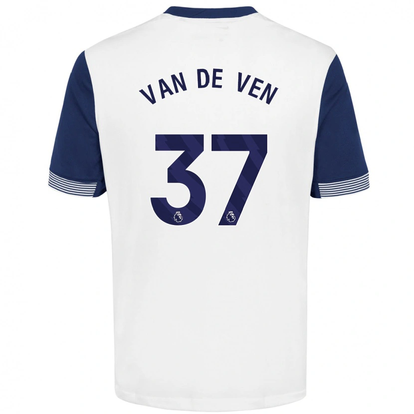 Danxen Enfant Maillot Micky Van De Ven #37 Blanc Bleu Tenues Domicile 2024/25 T-Shirt