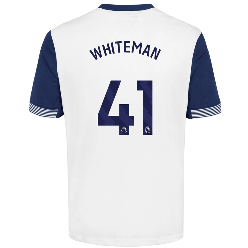 Danxen Enfant Maillot Alfie Whiteman #41 Blanc Bleu Tenues Domicile 2024/25 T-Shirt