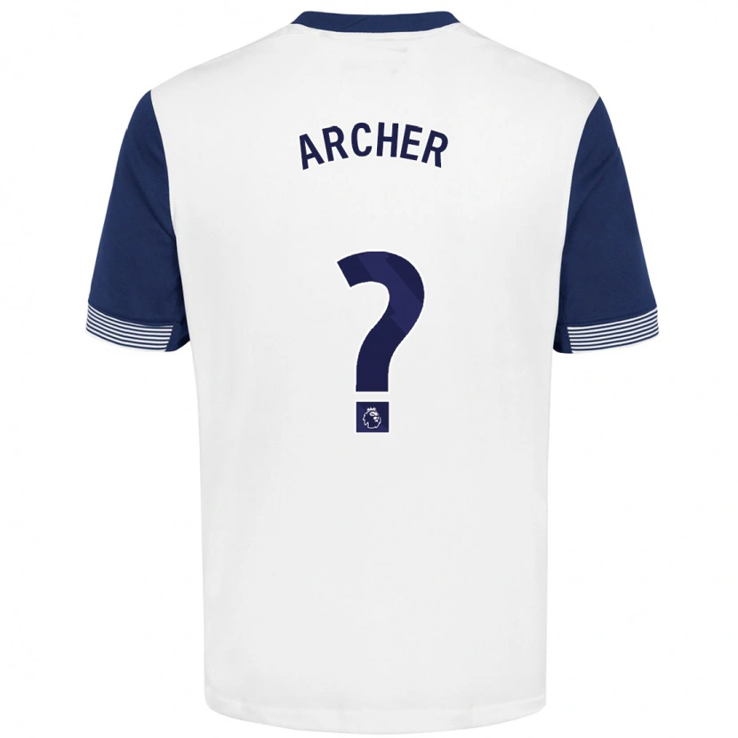 Danxen Enfant Maillot Samual Archer #0 Blanc Bleu Tenues Domicile 2024/25 T-Shirt