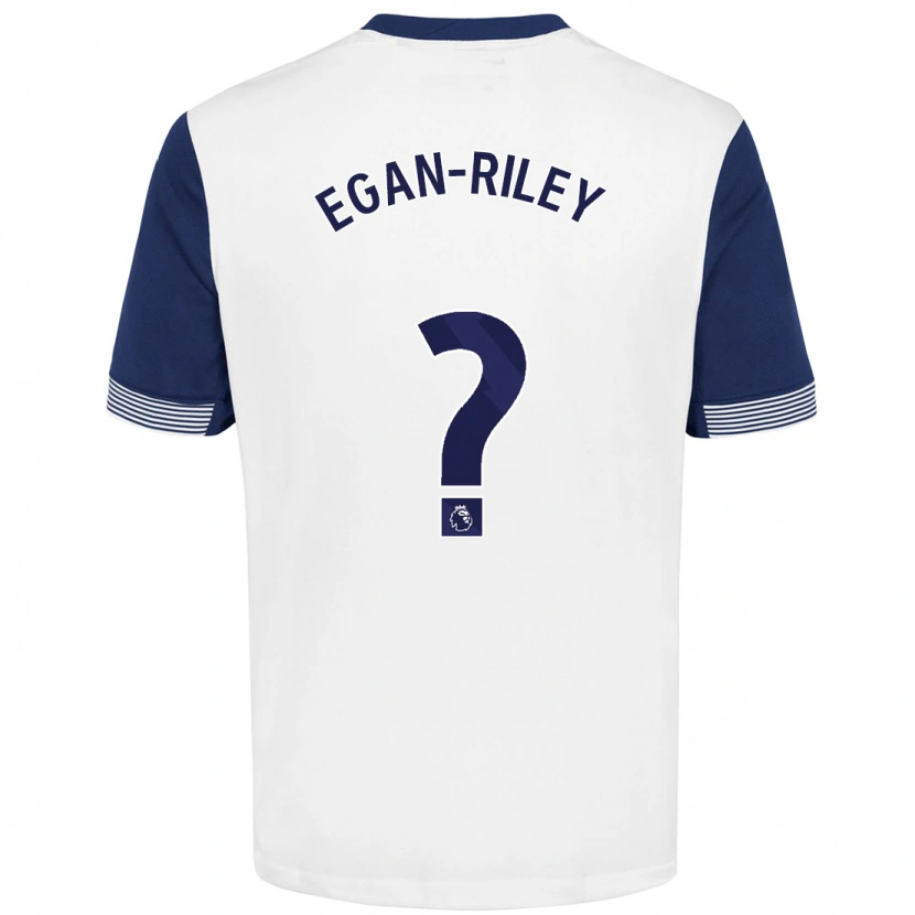 Danxen Enfant Maillot Roman Egan-Riley #0 Blanc Bleu Tenues Domicile 2024/25 T-Shirt