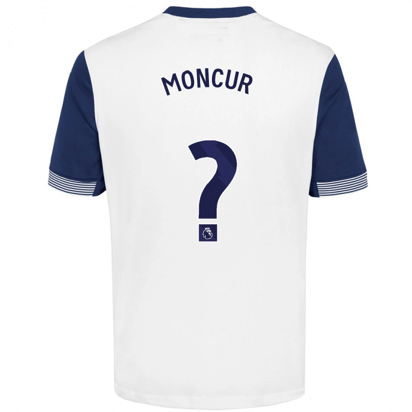 Danxen Enfant Maillot Ronny Moncur #0 Blanc Bleu Tenues Domicile 2024/25 T-Shirt