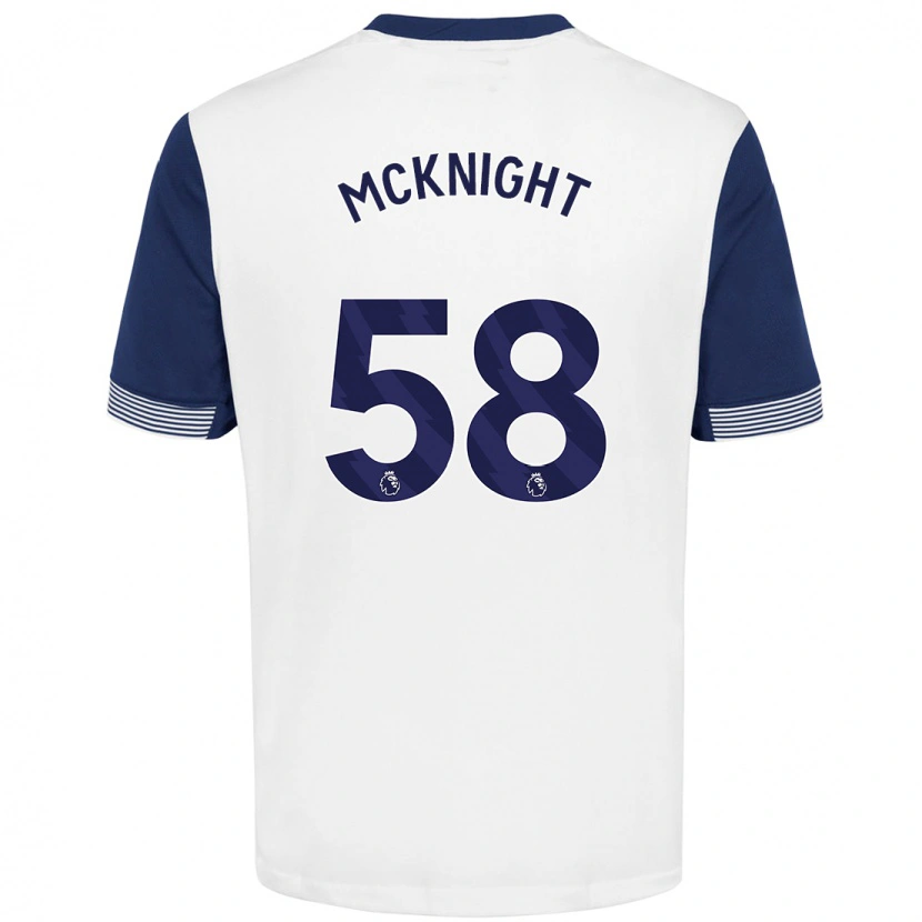 Danxen Enfant Maillot Maxwell Mcknight #58 Blanc Bleu Tenues Domicile 2024/25 T-Shirt