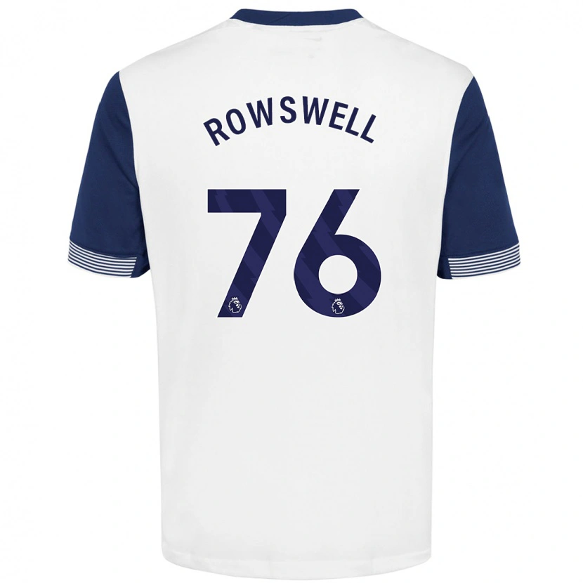 Danxen Enfant Maillot James Rowswell #76 Blanc Bleu Tenues Domicile 2024/25 T-Shirt