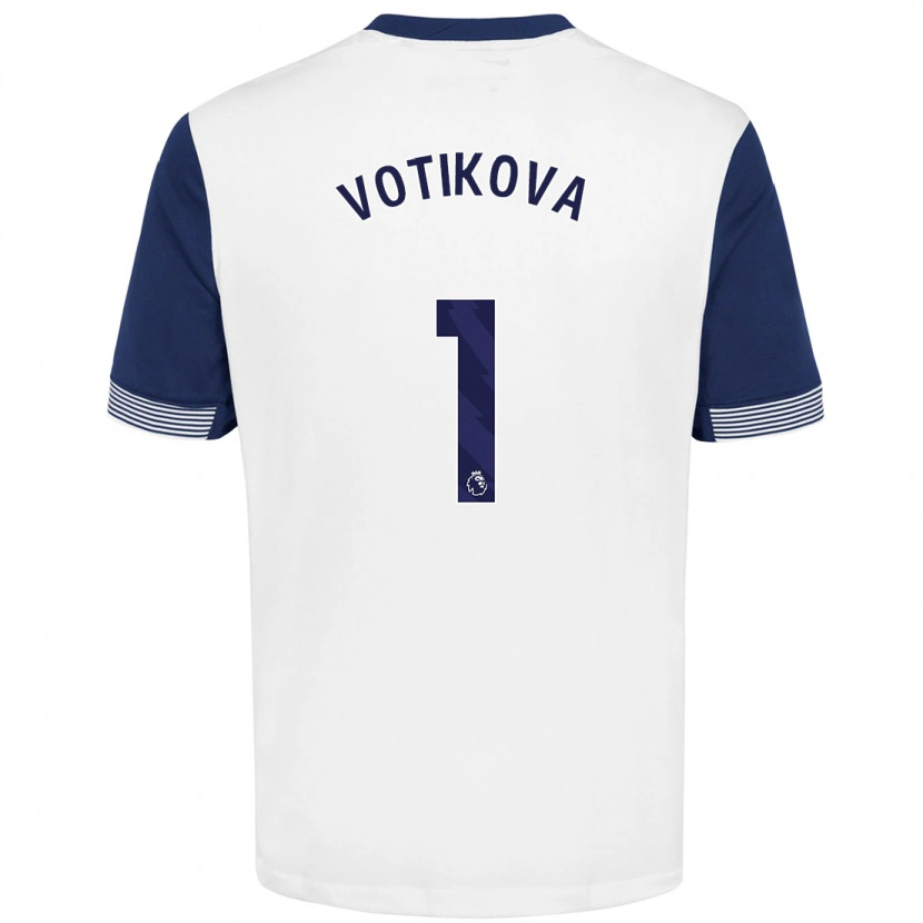 Danxen Enfant Maillot Barbora Votíková #1 Blanc Bleu Tenues Domicile 2024/25 T-Shirt