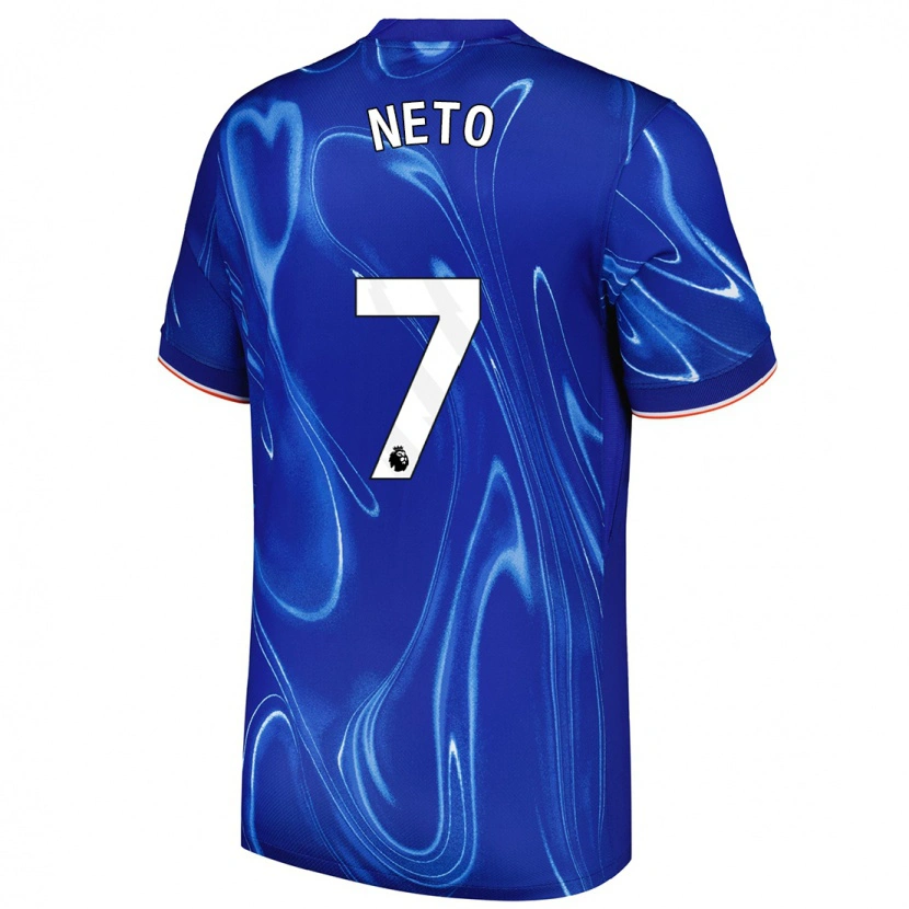 Danxen Enfant Maillot Pedro Neto #7 Bleu Blanc Tenues Domicile 2024/25 T-Shirt