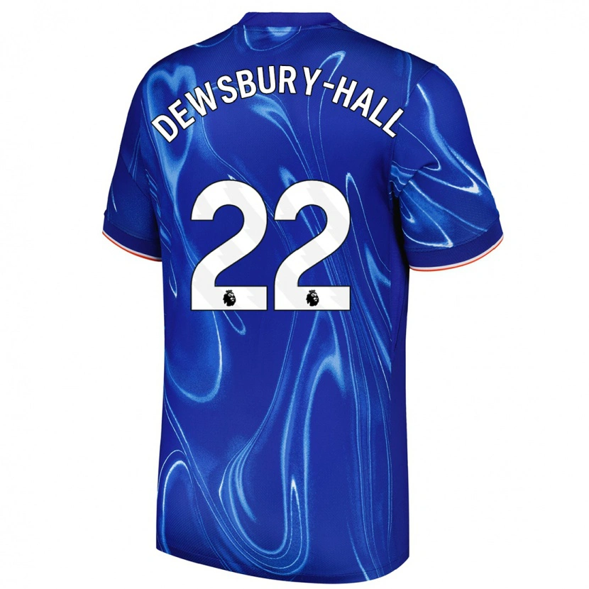 Danxen Enfant Maillot Kiernan Dewsbury-Hall #22 Bleu Blanc Tenues Domicile 2024/25 T-Shirt