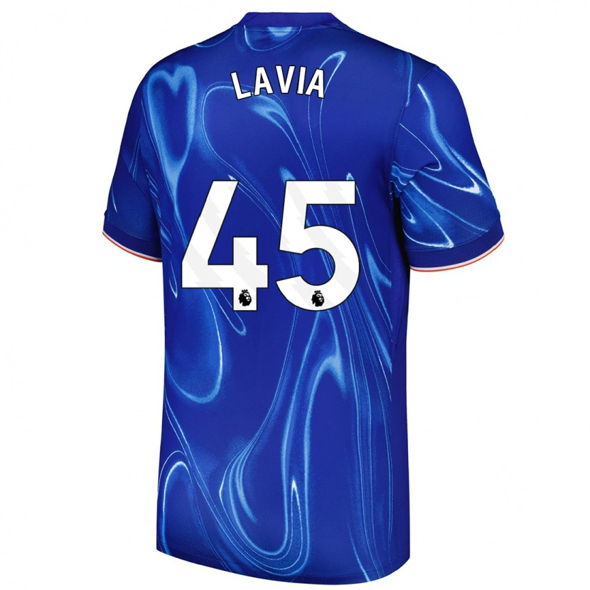 Danxen Enfant Maillot Roméo Lavia #45 Bleu Blanc Tenues Domicile 2024/25 T-Shirt