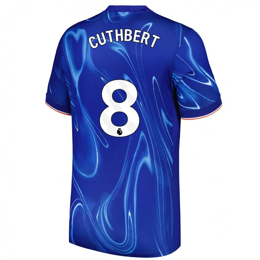 Danxen Enfant Maillot Erin Cuthbert #8 Bleu Blanc Tenues Domicile 2024/25 T-Shirt