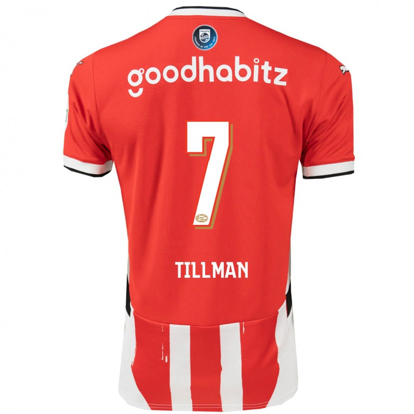 Danxen Enfant Maillot Malik Tillman #7 Rouge Blanc Tenues Domicile 2024/25 T-Shirt