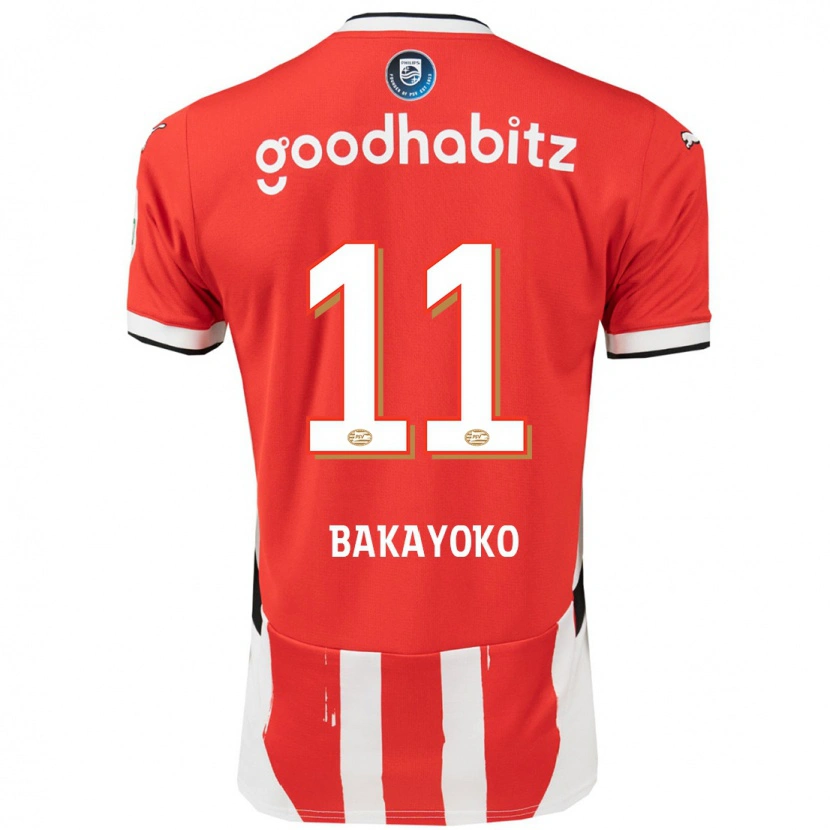 Danxen Enfant Maillot Johan Bakayoko #11 Rouge Blanc Tenues Domicile 2024/25 T-Shirt