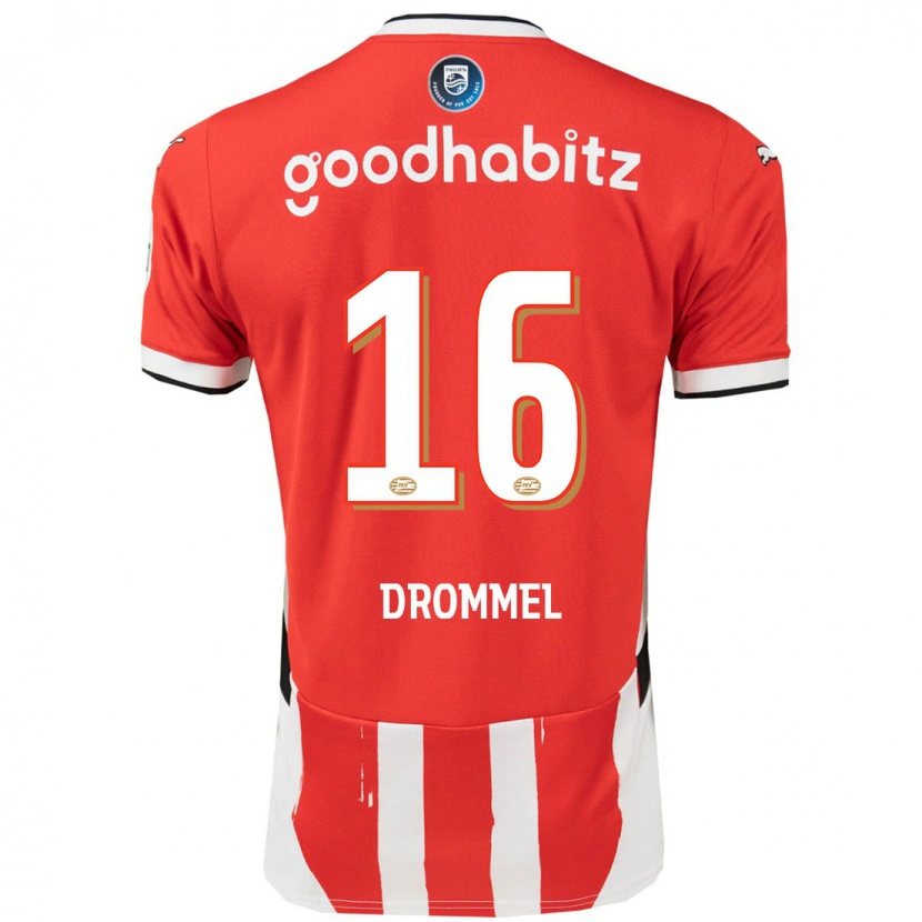 Danxen Enfant Maillot Joël Drommel #16 Rouge Blanc Tenues Domicile 2024/25 T-Shirt