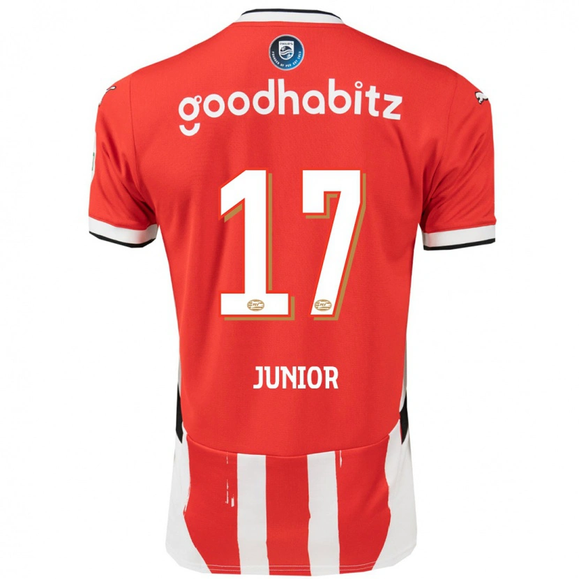 Danxen Enfant Maillot Mauro Júnior #17 Rouge Blanc Tenues Domicile 2024/25 T-Shirt