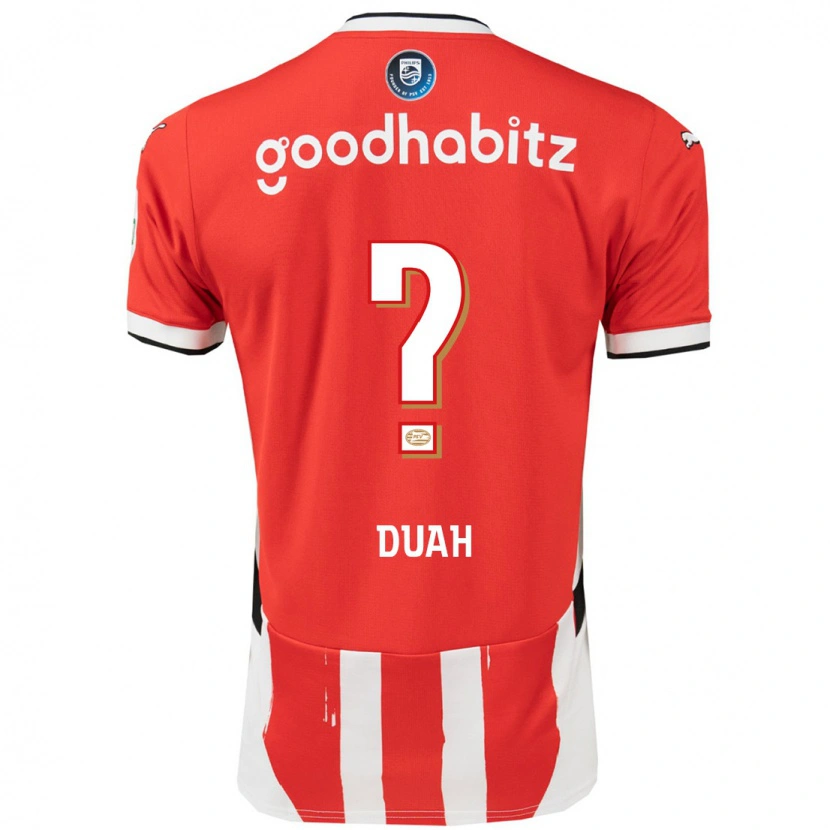 Danxen Enfant Maillot King Duah #0 Rouge Blanc Tenues Domicile 2024/25 T-Shirt