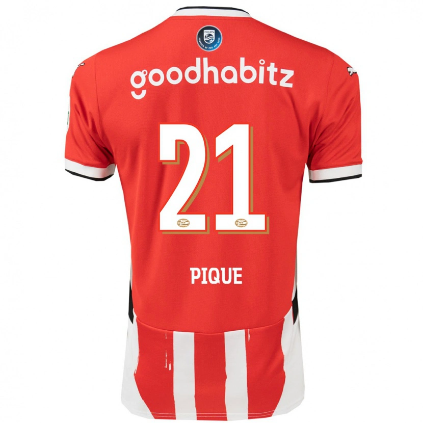 Danxen Enfant Maillot Naomi Piqué #21 Rouge Blanc Tenues Domicile 2024/25 T-Shirt