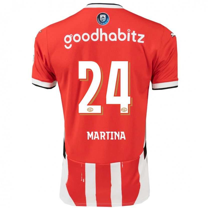 Danxen Enfant Maillot Shijona Martina #24 Rouge Blanc Tenues Domicile 2024/25 T-Shirt