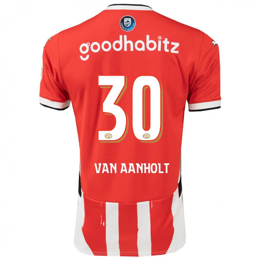 Danxen Enfant Maillot Patrick Van Aanholt #30 Rouge Blanc Tenues Domicile 2024/25 T-Shirt