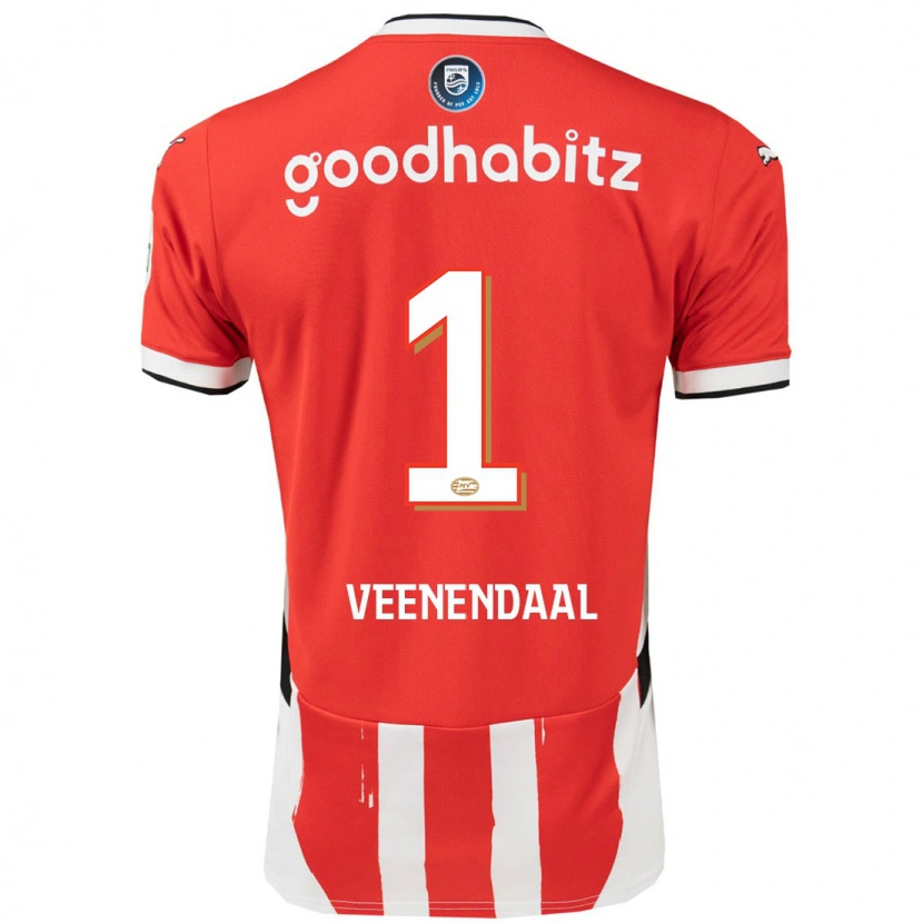 Danxen Enfant Maillot Sari Van Veenendaal #1 Rouge Blanc Tenues Domicile 2024/25 T-Shirt