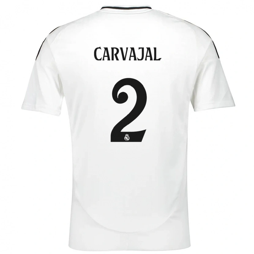 Danxen Enfant Maillot Daniel Carvajal #2 Blanc Tenues Domicile 2024/25 T-Shirt