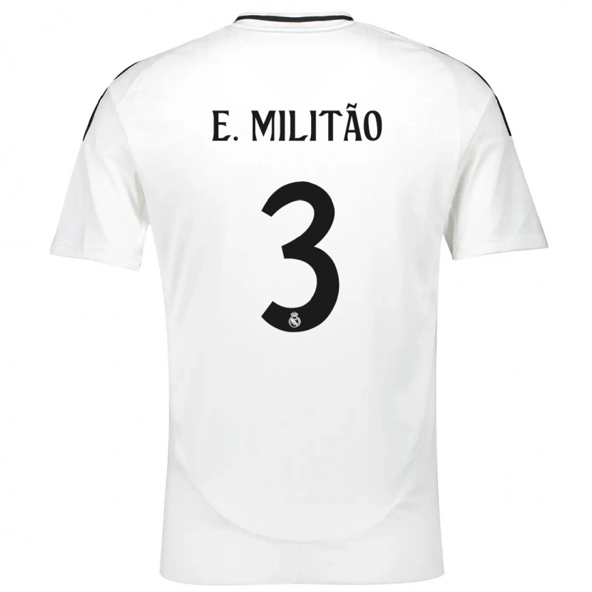 Danxen Enfant Maillot Éder Militão #3 Blanc Tenues Domicile 2024/25 T-Shirt