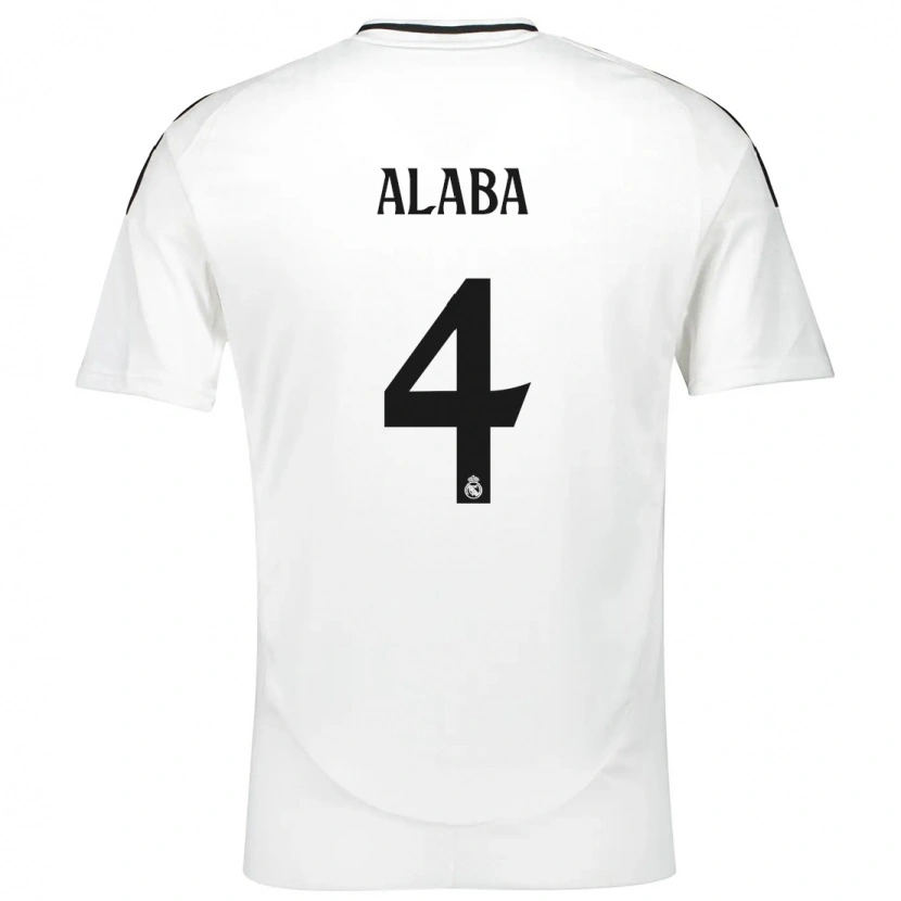 Danxen Enfant Maillot David Alaba #4 Blanc Tenues Domicile 2024/25 T-Shirt