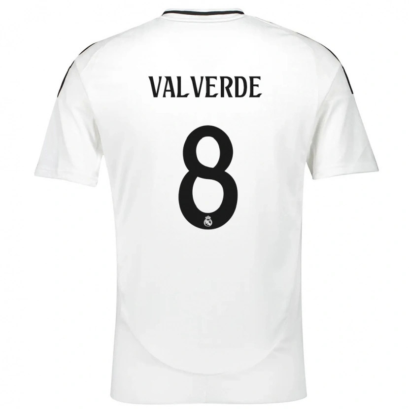 Danxen Enfant Maillot Federico Valverde #8 Blanc Tenues Domicile 2024/25 T-Shirt