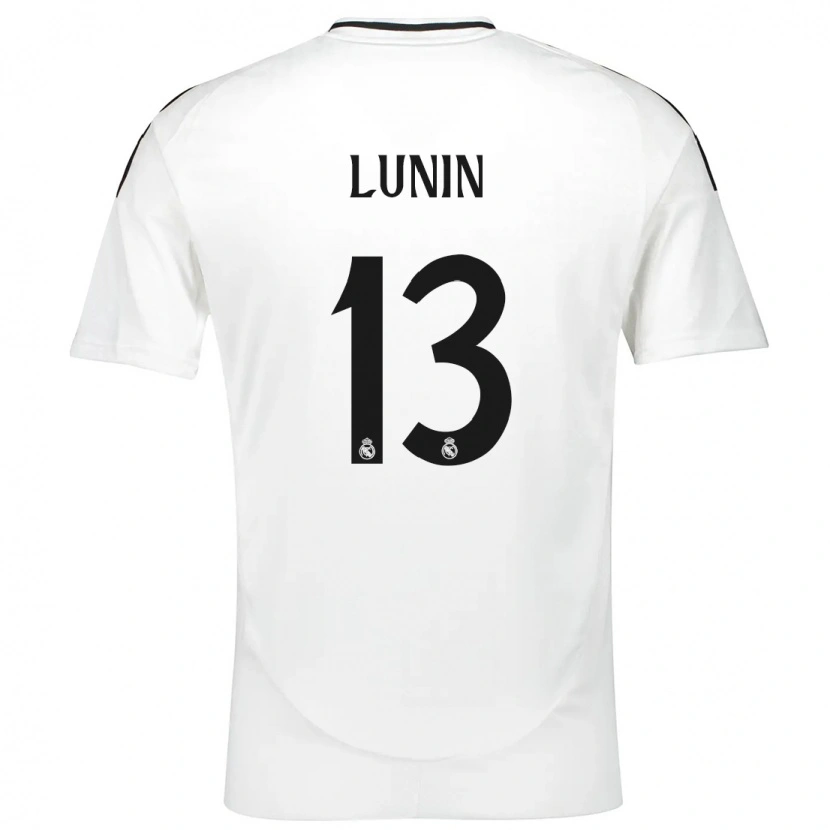 Danxen Enfant Maillot Andriy Lunin #13 Blanc Tenues Domicile 2024/25 T-Shirt