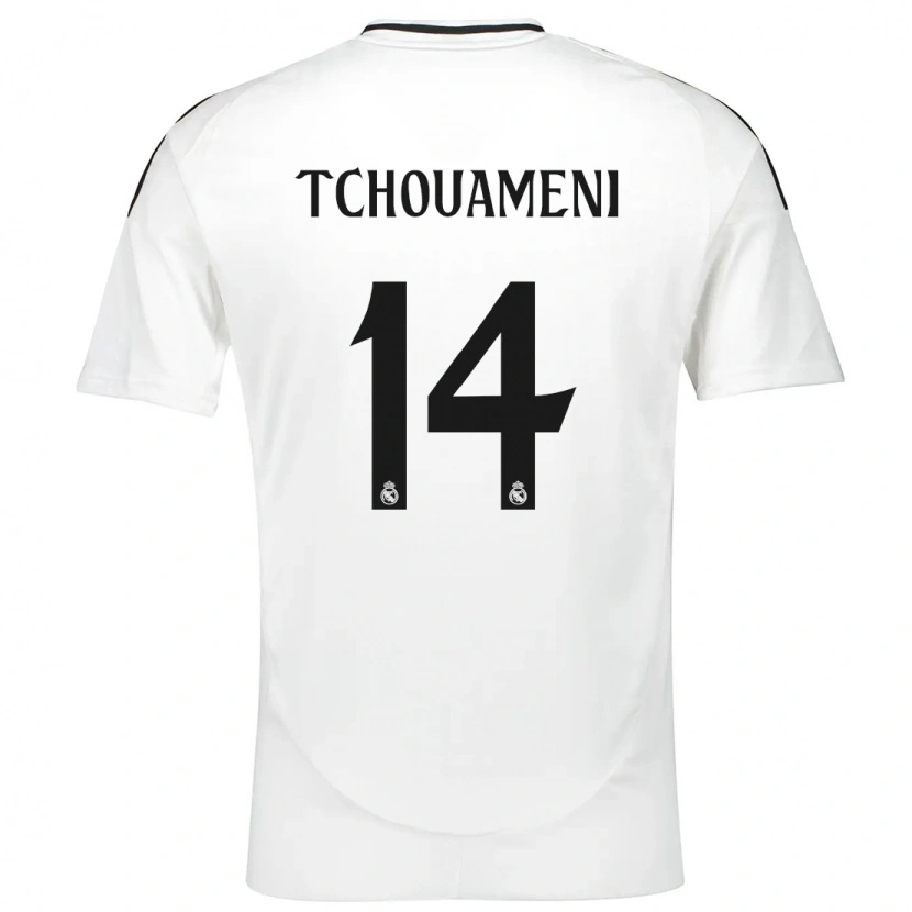 Danxen Enfant Maillot Aurélien Tchouaméni #14 Blanc Tenues Domicile 2024/25 T-Shirt