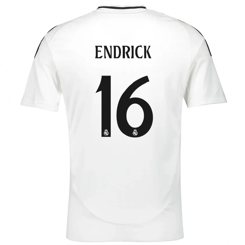 Danxen Enfant Maillot Endrick #16 Blanc Tenues Domicile 2024/25 T-Shirt