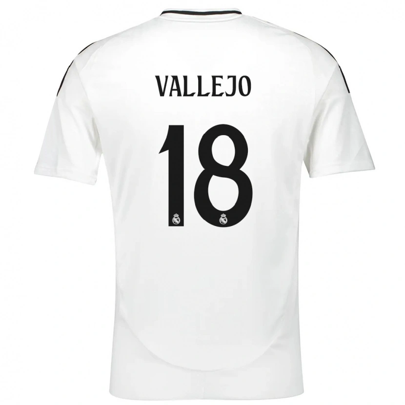 Danxen Enfant Maillot Jesús Vallejo #18 Blanc Tenues Domicile 2024/25 T-Shirt