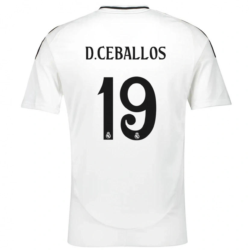 Danxen Enfant Maillot Dani Ceballos #19 Blanc Tenues Domicile 2024/25 T-Shirt