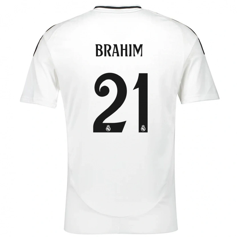 Danxen Enfant Maillot Brahim Díaz #21 Blanc Tenues Domicile 2024/25 T-Shirt