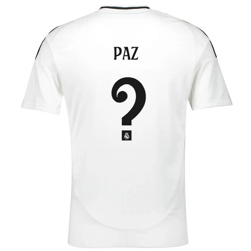 Danxen Enfant Maillot Nico Paz #0 Blanc Tenues Domicile 2024/25 T-Shirt